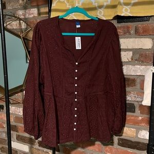 Long sleeve deep purple shirt